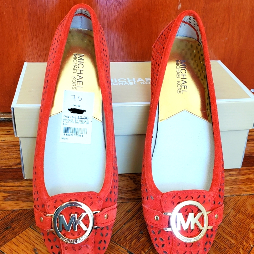 Michael Kors Fulton Flat Mandarin Suede Size 7.5